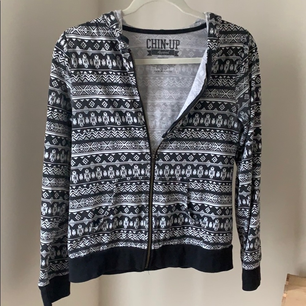 Black and white patterned hoodie